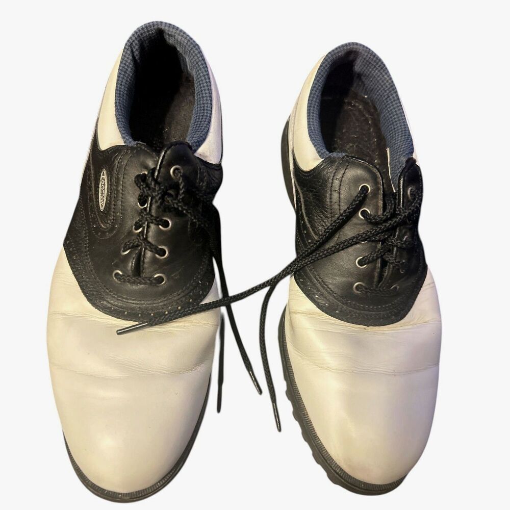 FootJoy Shoes Womens 9 M Golf Shoes White/Black Leather 98604 Lace Up